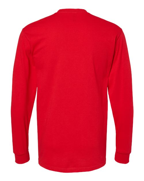 Unisex Gold Soft Touch Long Sleeve T-Shirt - Deep Red