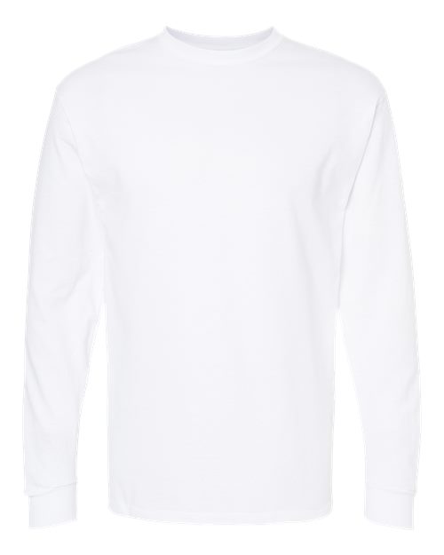 Unisex Gold Soft Touch Long Sleeve T-Shirt - White