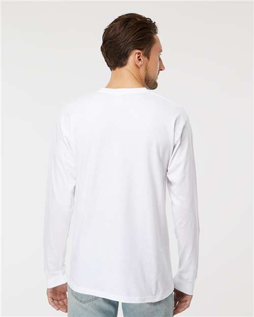 Unisex Gold Soft Touch Long Sleeve T-Shirt - White