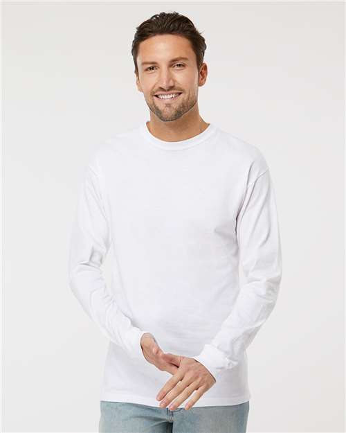 Unisex Gold Soft Touch Long Sleeve T-Shirt - White