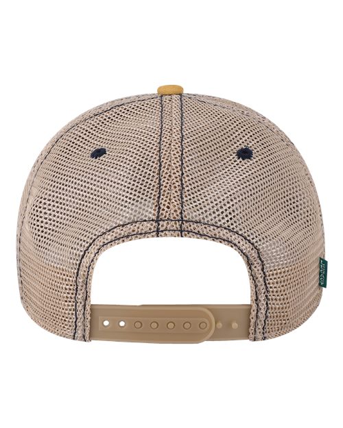 Old Favorite Trucker Cap - Blue Stripe/ Khaki