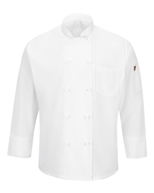 Mimix™ Ten Knot Button Chef Coat with OilBlok - White
