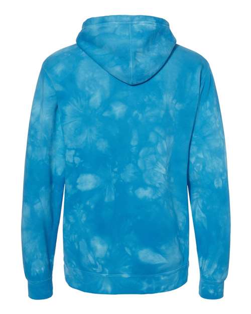 Unisex Midweight Tie-Dyed Hooded Sweatshirt - Tie Dye Aqua Blue