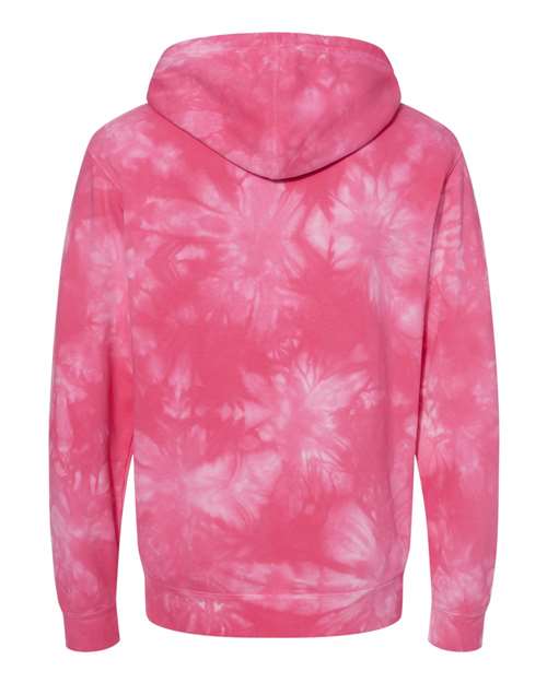 Unisex Midweight Tie-Dyed Hooded Sweatshirt - Tie Dye Pink