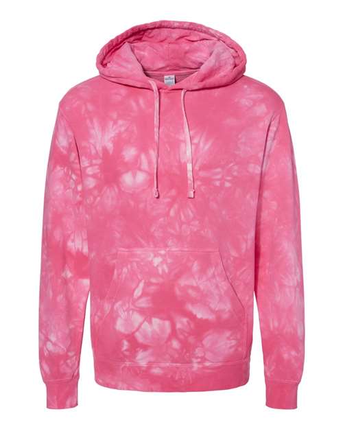 Unisex Midweight Tie-Dyed Hooded Sweatshirt - Tie Dye Pink