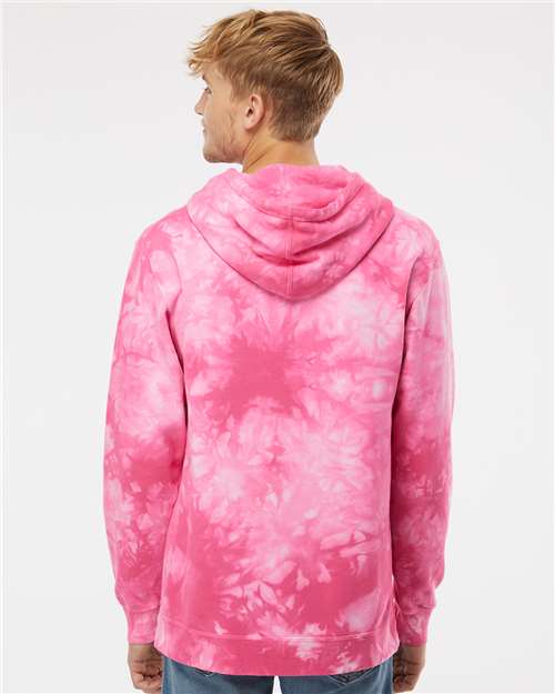 Unisex Midweight Tie-Dyed Hooded Sweatshirt - Tie Dye Pink