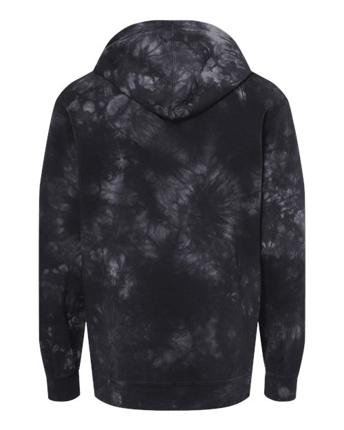 Unisex Midweight Tie-Dyed Hooded Sweatshirt - Tie Dye Black