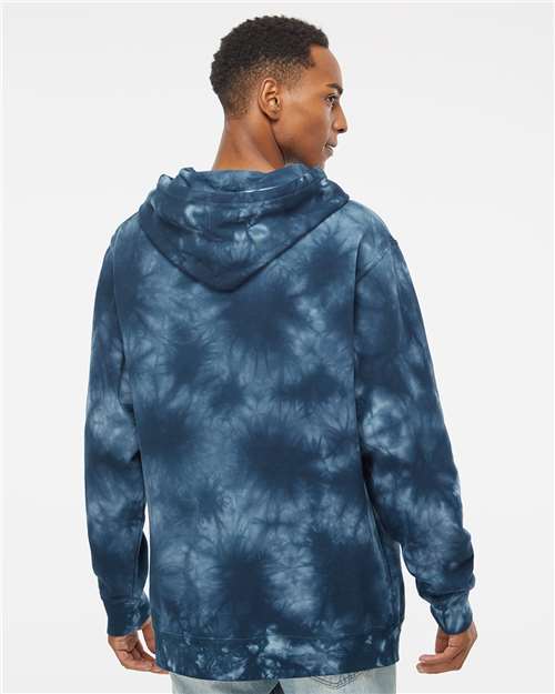 Unisex Midweight Tie-Dyed Hooded Sweatshirt - Tie Dye Navy