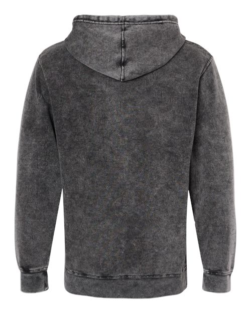 Unisex Midweight Mineral Wash Hooded Sweatshirt - Black