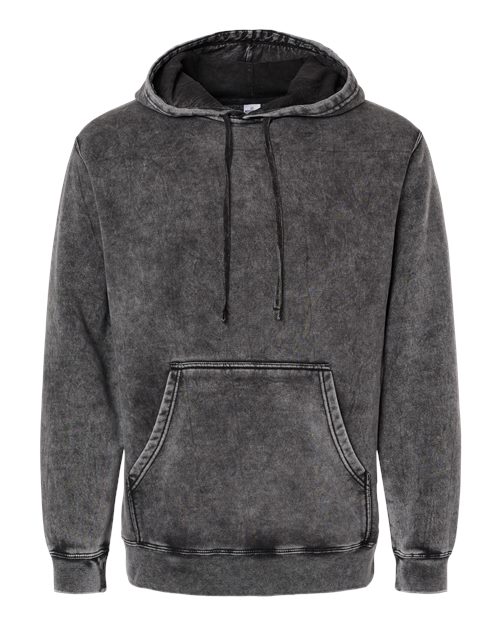 Unisex Midweight Mineral Wash Hooded Sweatshirt - Black
