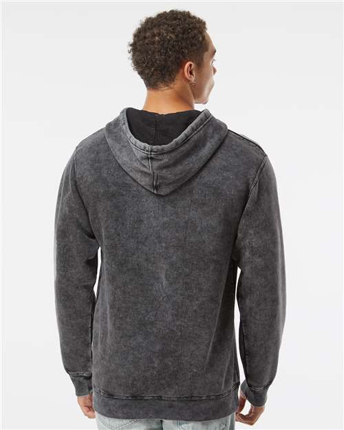 Unisex Midweight Mineral Wash Hooded Sweatshirt - Black