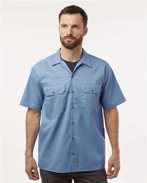 Men's Short Sleeve Work Shirt - Gulf Blue