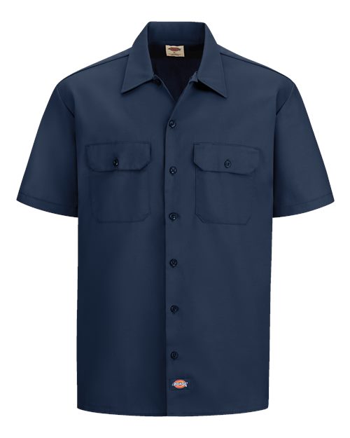 Men's Short Sleeve Work Shirt - Navy