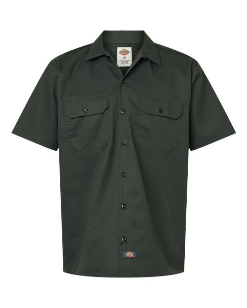 Men's Short Sleeve Work Shirt - Olive Green