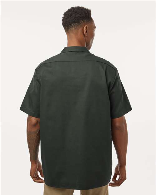 Men's Short Sleeve Work Shirt - Olive Green