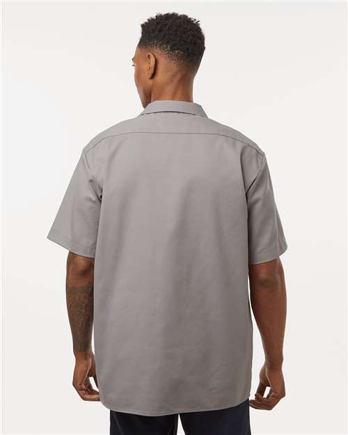 Men's Short Sleeve Work Shirt - Silver Grey