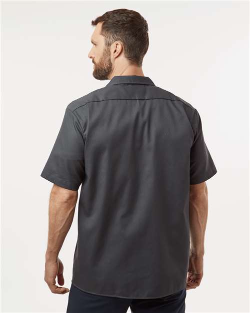 Men's Tall Short Sleeve Work Shirt - Charcoal
