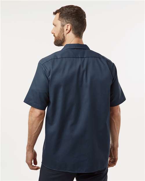 Men's Tall Short Sleeve Work Shirt - Dark Navy