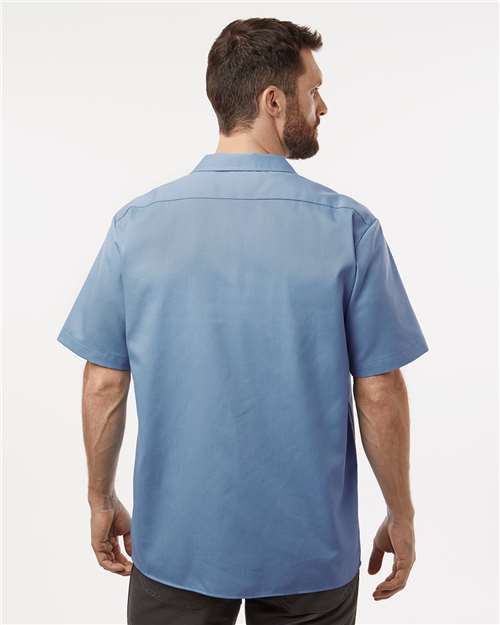 Men's Tall Short Sleeve Work Shirt - Gulf Blue