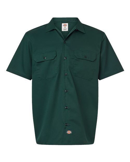 Men's Tall Short Sleeve Work Shirt - Hunter Green
