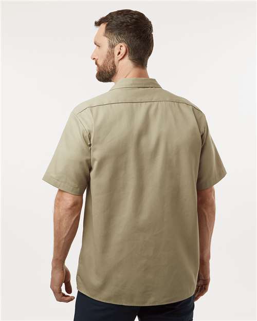 Men's Tall Short Sleeve Work Shirt - Khaki