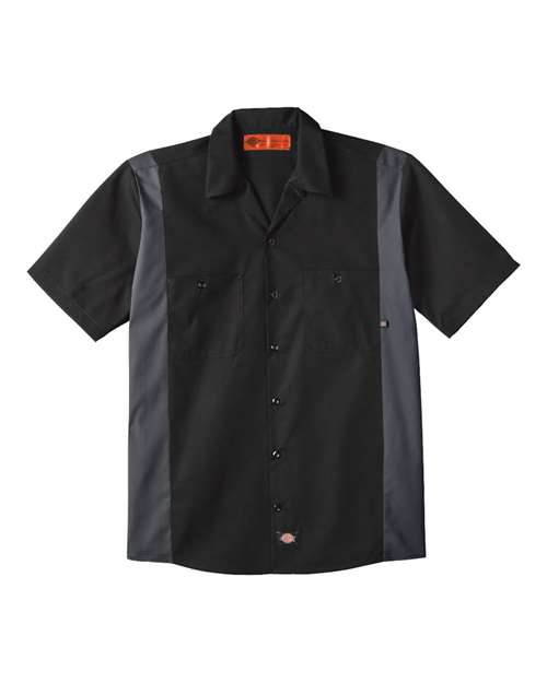 Men's Tall Industrial Colorblocked Short Sleeve Shirt - Black/ Dark Charcoal