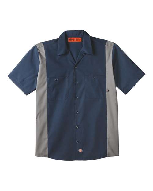 Men's Industrial Colorblocked Short Sleeve Shirt - Dark Navy/ Smoke