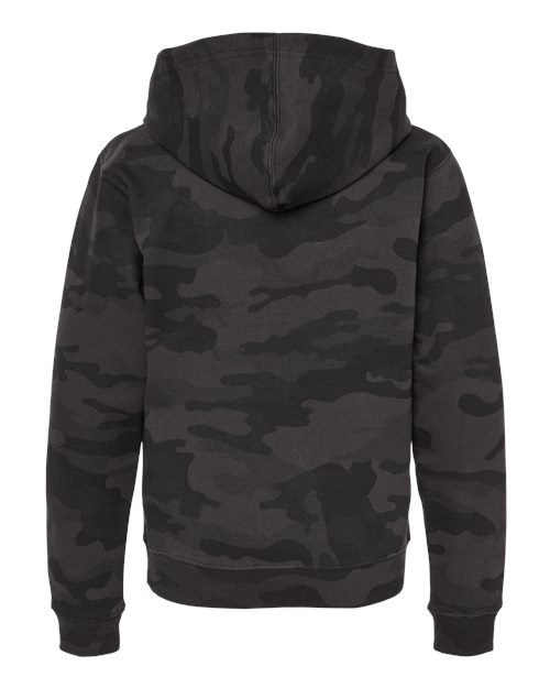 Youth Midweight Hooded Sweatshirt - Black Camo