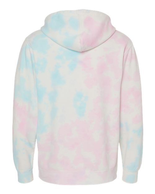 Unisex Midweight Tie-Dyed Hooded Sweatshirt - Tie Dye Cotton Candy