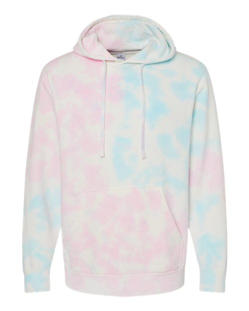 Unisex Midweight Tie-Dyed Hooded Sweatshirt - Tie Dye Cotton Candy