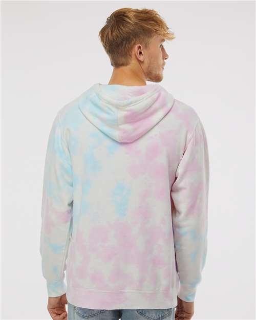 Unisex Midweight Tie-Dyed Hooded Sweatshirt - Tie Dye Cotton Candy