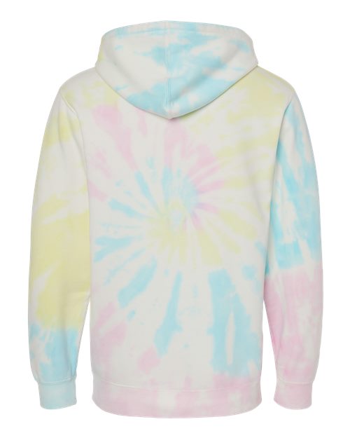 Unisex Midweight Tie-Dyed Hooded Sweatshirt - Tie Dye Sunset Swirl