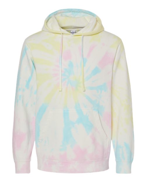 Unisex Midweight Tie-Dyed Hooded Sweatshirt - Tie Dye Sunset Swirl