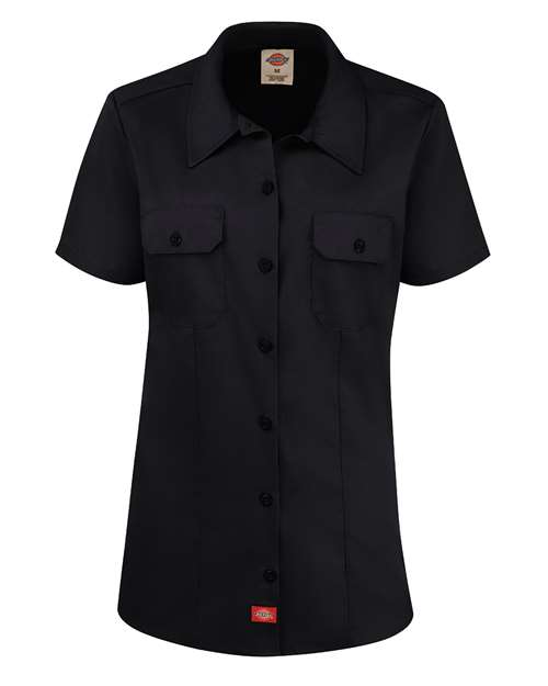 Women's Short Sleeve Work Shirt - Black