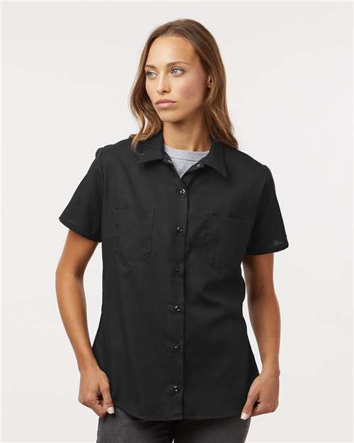Women's Industrial Short Sleeve Work Shirt - Black