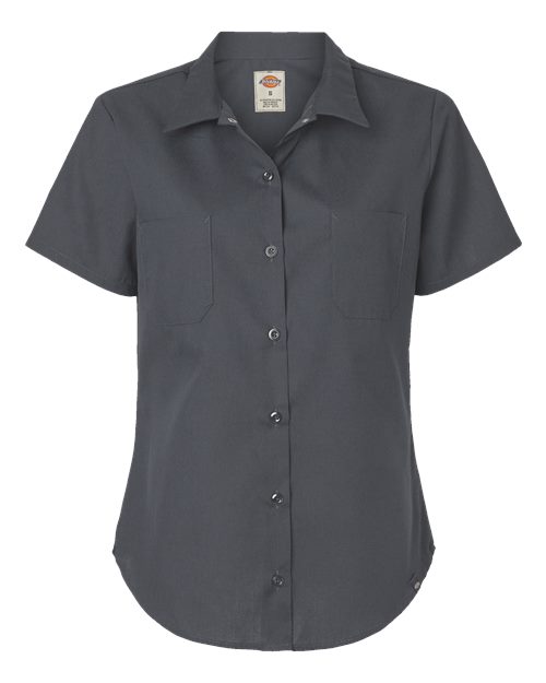 Women's Industrial Short Sleeve Work Shirt - Dark Charcoal