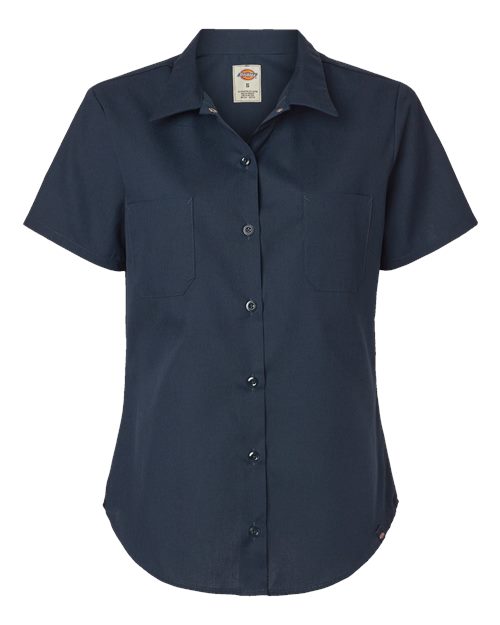 Women's Industrial Short Sleeve Work Shirt - Dark Navy