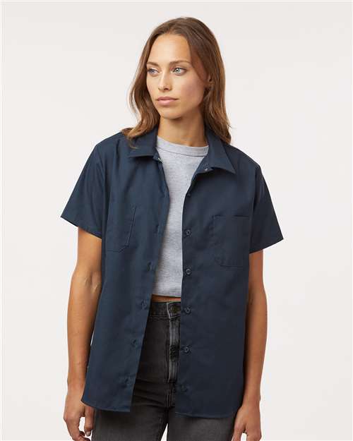 Women's Industrial Short Sleeve Work Shirt - Dark Navy