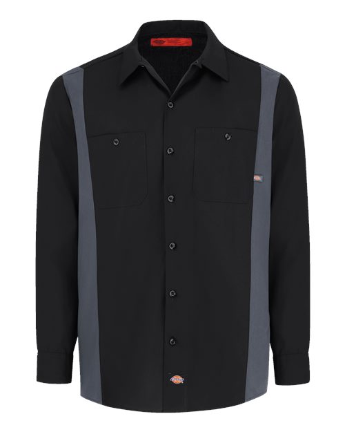 Men's Industrial Colorblocked Long Sleeve Shirt - Black/ Dark Charcoal