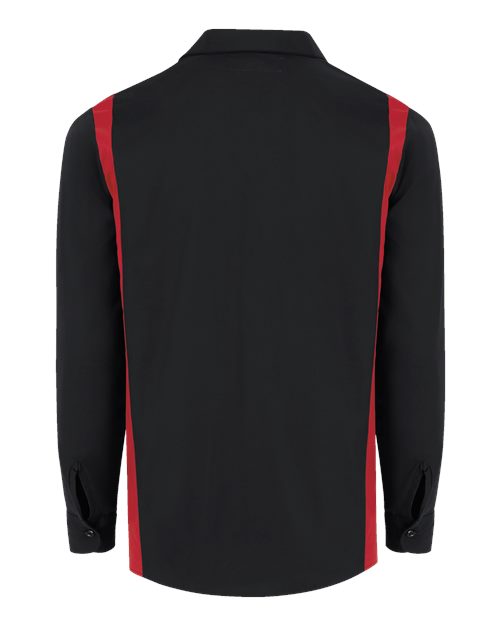 Men's Industrial Colorblocked Long Sleeve Shirt - Black/ English Red