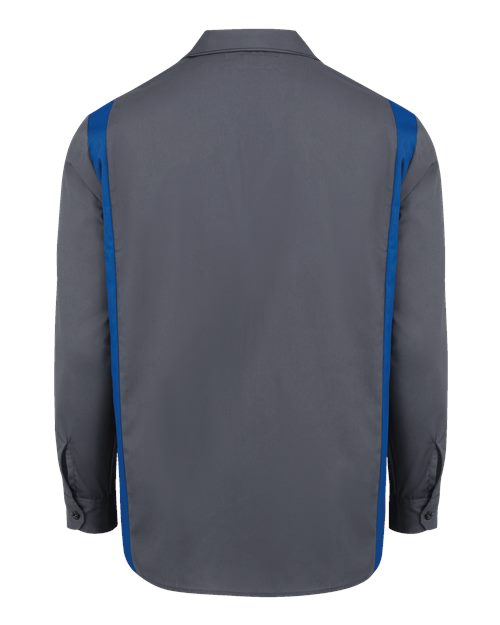 Men's Industrial Colorblocked Long Sleeve Shirt - Charcoal/ Royal Blue