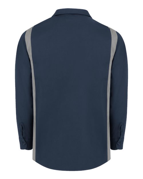 Men's Industrial Colorblocked Long Sleeve Shirt - Dark Navy/ Smoke