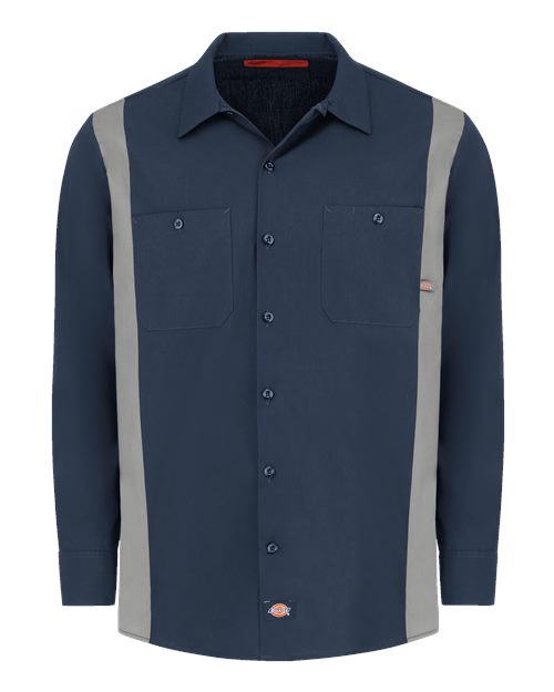 Men's Industrial Colorblocked Long Sleeve Shirt - Dark Navy/ Smoke