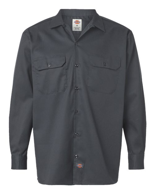 Men's Tall Long Sleeve Work Shirt - Charcoal