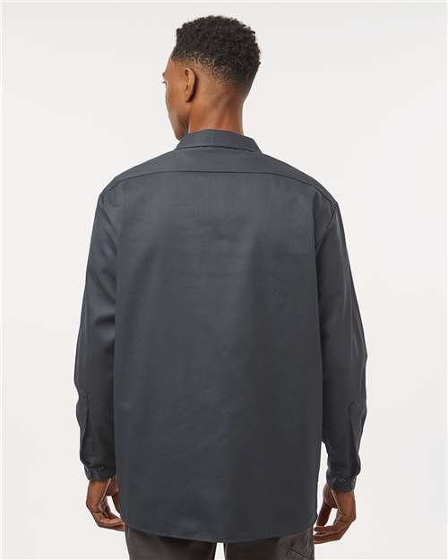 Men's Tall Long Sleeve Work Shirt - Charcoal