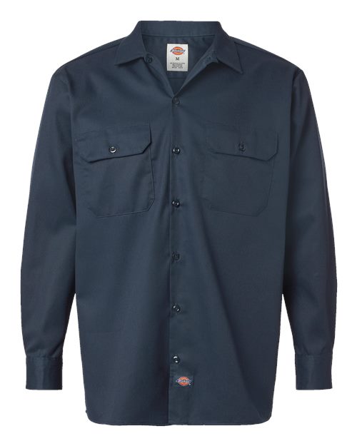 Men's Tall Long Sleeve Work Shirt - Dark Navy