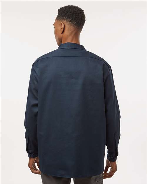 Men's Tall Long Sleeve Work Shirt - Dark Navy