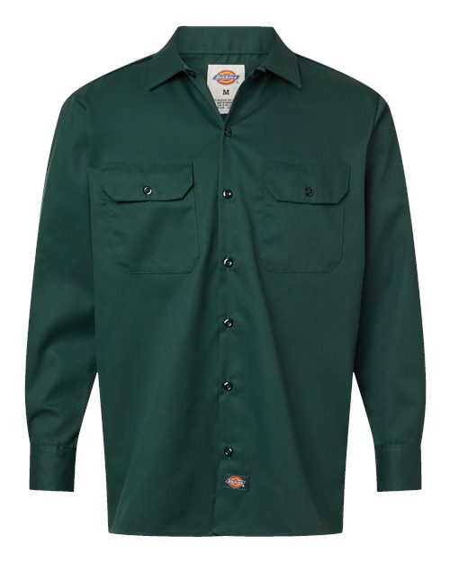 Men's Tall Long Sleeve Work Shirt - Hunter Green