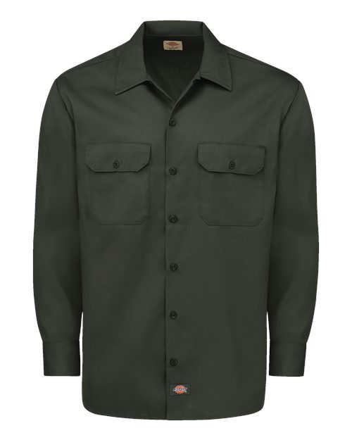 Men's Tall Long Sleeve Work Shirt - Olive Green