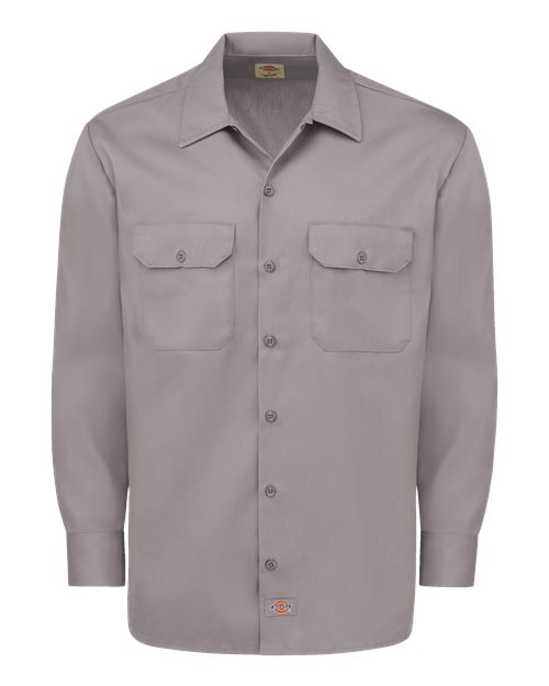 Men's Tall Long Sleeve Work Shirt - Silver Grey